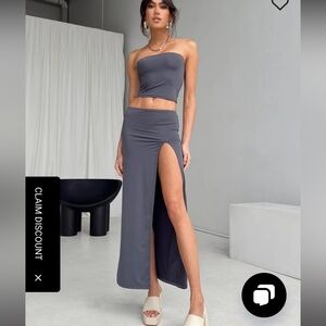 Princess Polly Lowell Maxi skirt set in grey